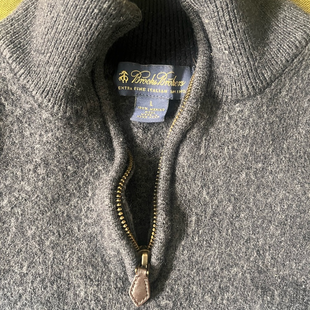 Brooks Brothers Charcoal Zip-Up Sweater